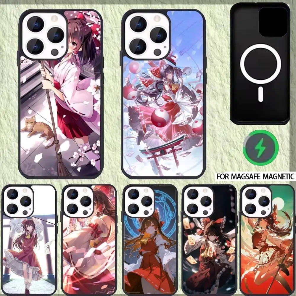 

Touhou Project Reimu Hakurei Phone Case For iPhone 17 16 15 14 13 12 Pro Max Plus for Magsafe Mirror Wireless Magnetic Cover