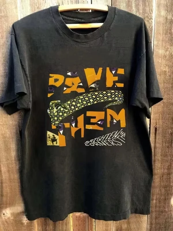 Vintage Pavement Brighten The Corners Independent Band T-shirt Men's Printed T-shirt Summer Fashion Men's Casual Outdoor T-shirt