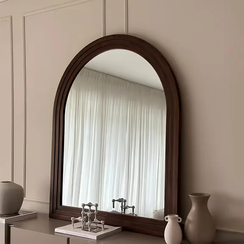Modern simple fireplace decorative mirror medieval bathroom mirror European arched bathroom washstand wall hanging makeup mirror
