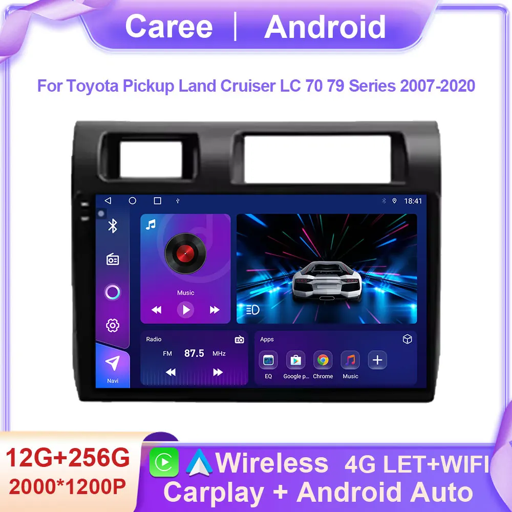 

Android 14 для Toyota Pickup Land Cruiser LC 70 79 Series 2007-2020 Авторадио Carplay Мультимедийный плеер Автомобильный радиоприемник GPS 4G без 2din