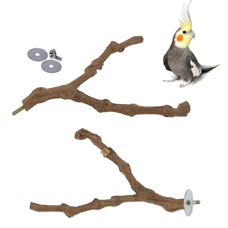 Parrot Stand Branches Station Rod Station Board Natural Grape Tree Branch Birds Cage Accessories Bird Pigeon Parrot Bite Toy