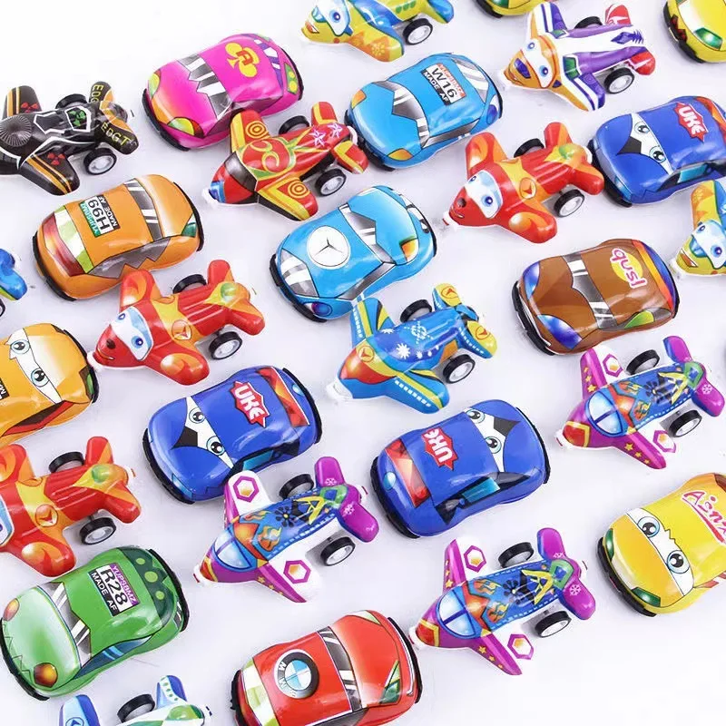 20pcs/lot Cartoon Toys Cute Plastic Pull Back Cars Plane Toy Cars for Child Mini Car Model Funny Kids Toys Kindergarten Toys DDJ