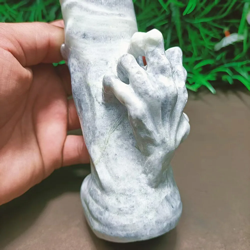 Natural quartz crystal show jade carving chakra point healing home decoration decoration