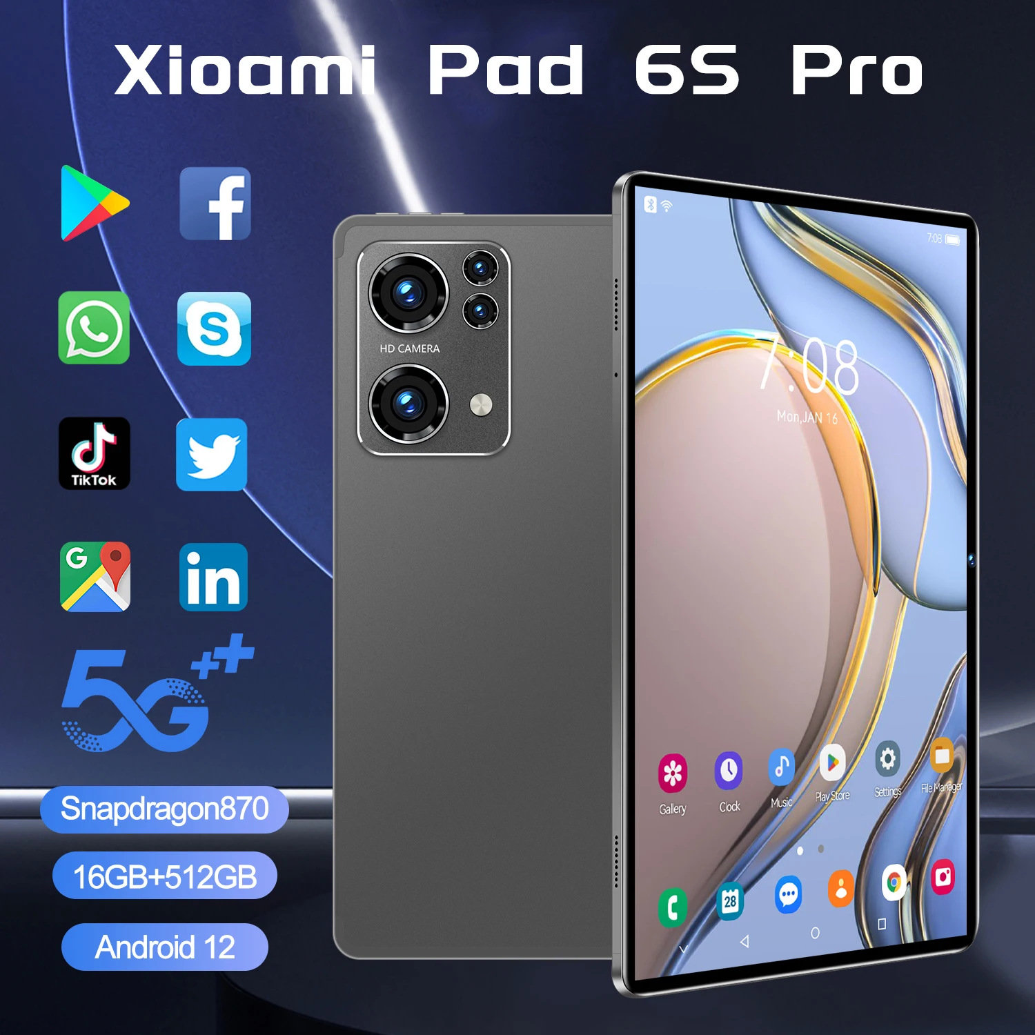 

New Tablet Android Pad 6S Pro 5G SIM Card or WIFI 10.1 Inch Original Tablets with Keyboard 16+1T Global Version Windows Tablette