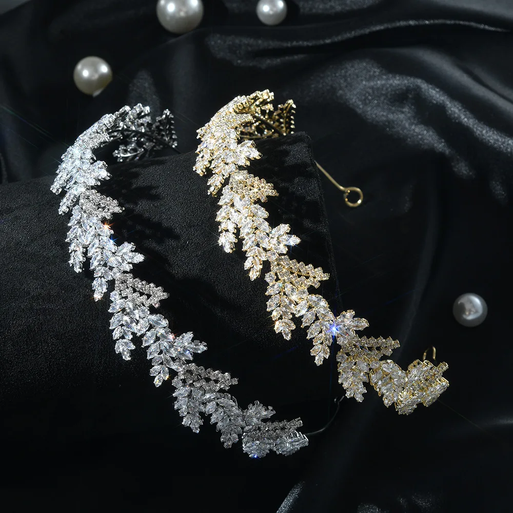 

Свадебные повязки на голову с кубическим цирконием, свадебный головной убор, роскошный головной убор для невесты, диадемы для невесты с цирконием, короны, женская диадема, вечерние украшения для волос