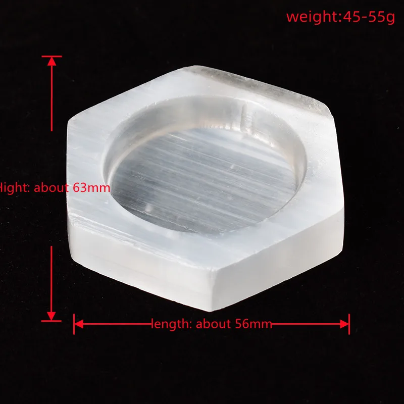 1PC Hexagon Stone Bowl Natural Selenite Gemstone Energy Healing  Massage Chakra Reiki Spiritual Therapy Minerales Ornaments view 6