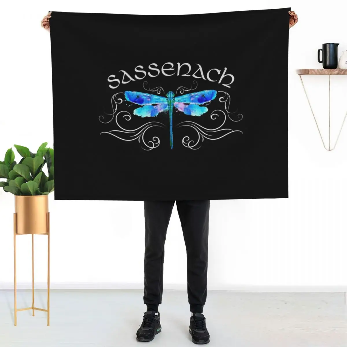 Sassenach Dragonfly Watercolor Watercolour Design Throw Blanket Weighted Flannels Multi-Purpose Nap Travel Soft Plaid Blankets