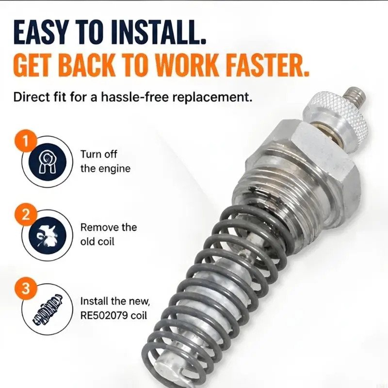 D5BE Threaded Engine Heater Replacement RE502079, Screw-In Preheater Unit for Tractor Equipment Cold Start Support and