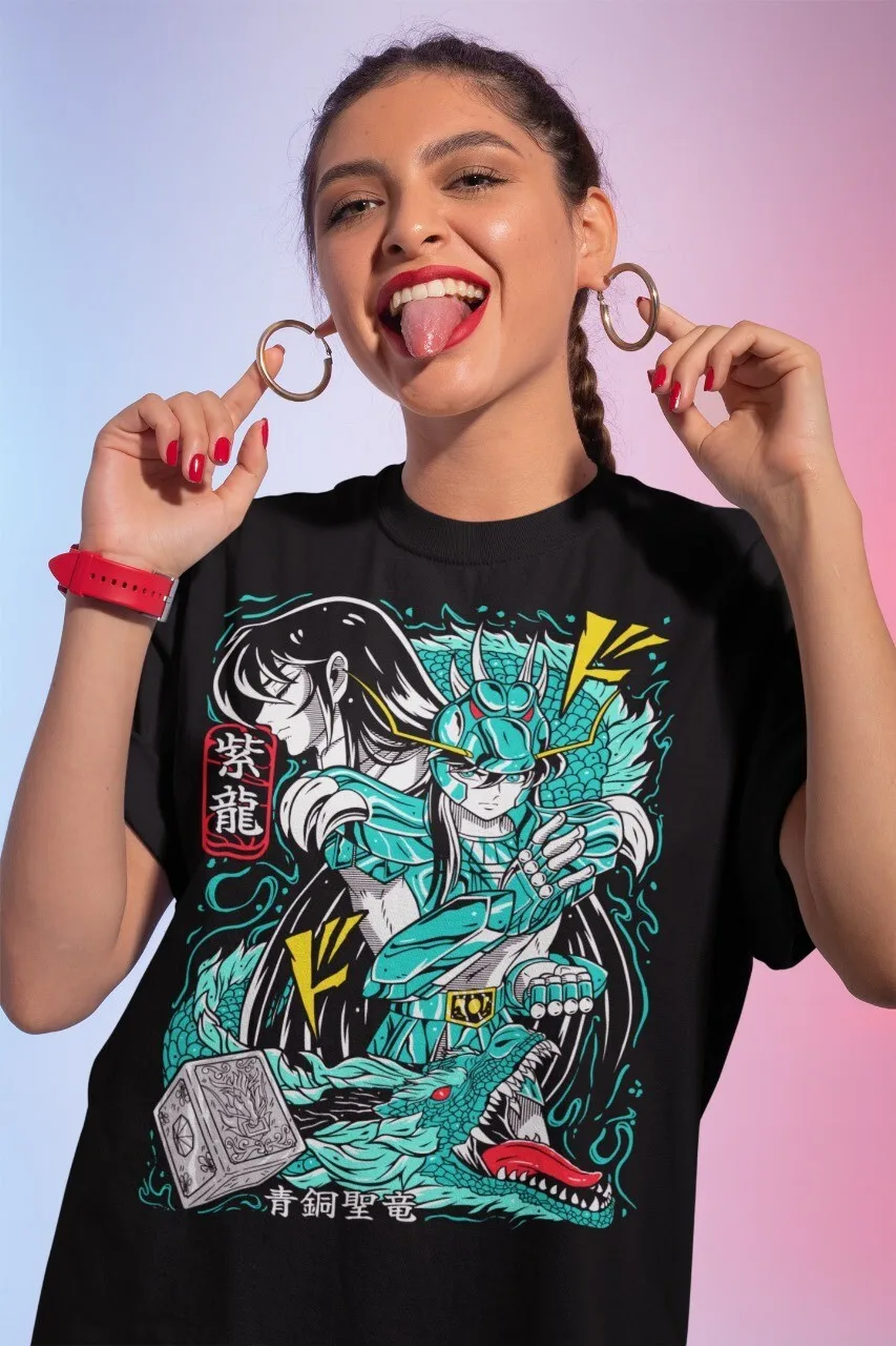 Dragon Shiryu T-shirt, knights of the zodiac tee, manga anime shirt, unisex
