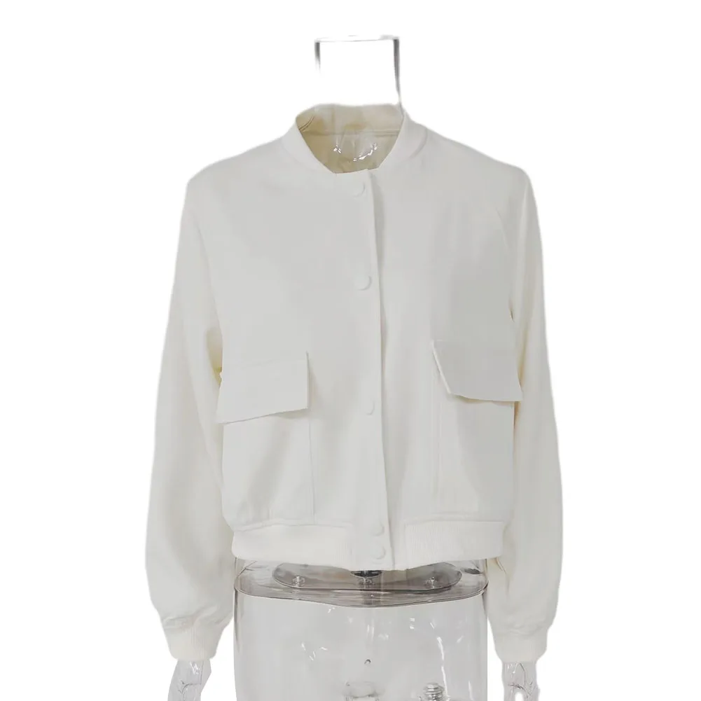 

Женская одежда, куртка, неэластичная однотонная однотонная куртка с длинными рукавами, весенняя повседневная куртка на пуговицах для женщин