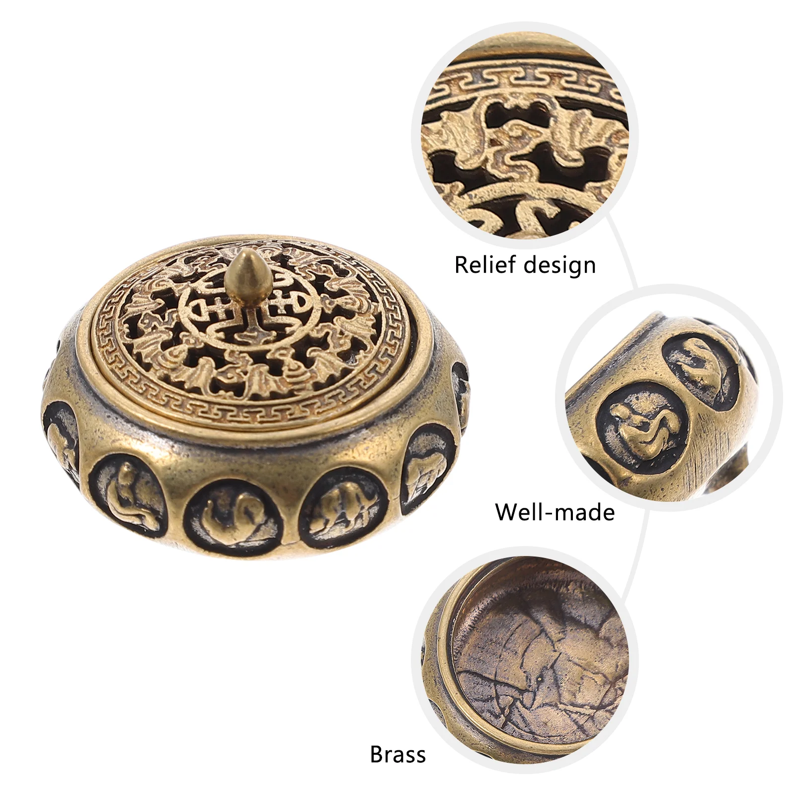 Pure Brass Twelve Zodiac Home Ornaments Aromatherapy Burner Incense Holder Container Handicraft Metal Censer