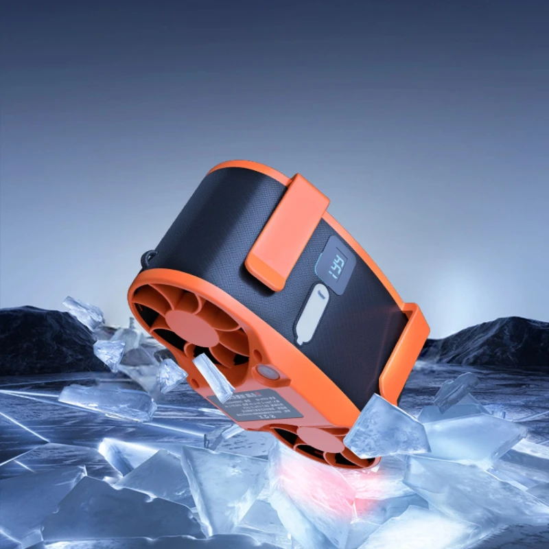 

Waist-Worn Cooling Fan USB Rechargeable Twin-Turbo Outdoor Fan with Sice-Air Tech for Construction Site/Summer Hanging waist fan