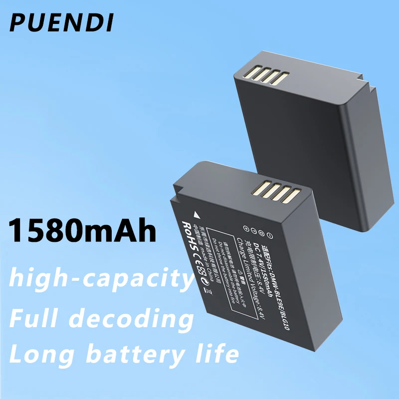 PUENDI DMW-BLG10 BL E9E Battery and LCD USB Charger For Panasonic Lumix GF5 GF6 GX7 GX9 GX80 DMC-LX100 G100 ZS70 ZS80 ZS110