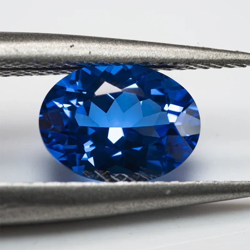 Laborgezüchteter Saphir Ovaler Schliff Blaue Dämonenfarbe VVS1 Edelstein – Detail 5
