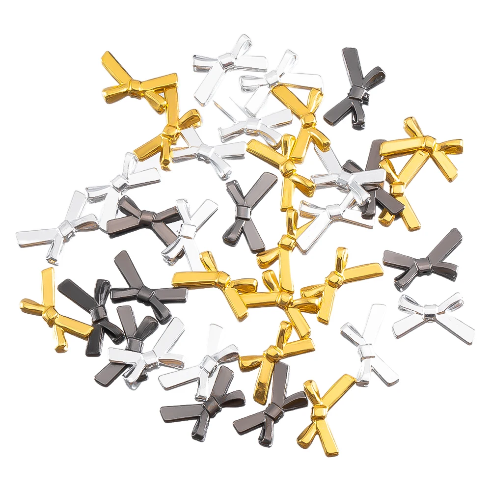

20pcs Metal Alloy Cute Hollow Bow Charms Holiday Gifts Pendants for Jewelry Making DIY Bracelet Handmade Accessories Crafts