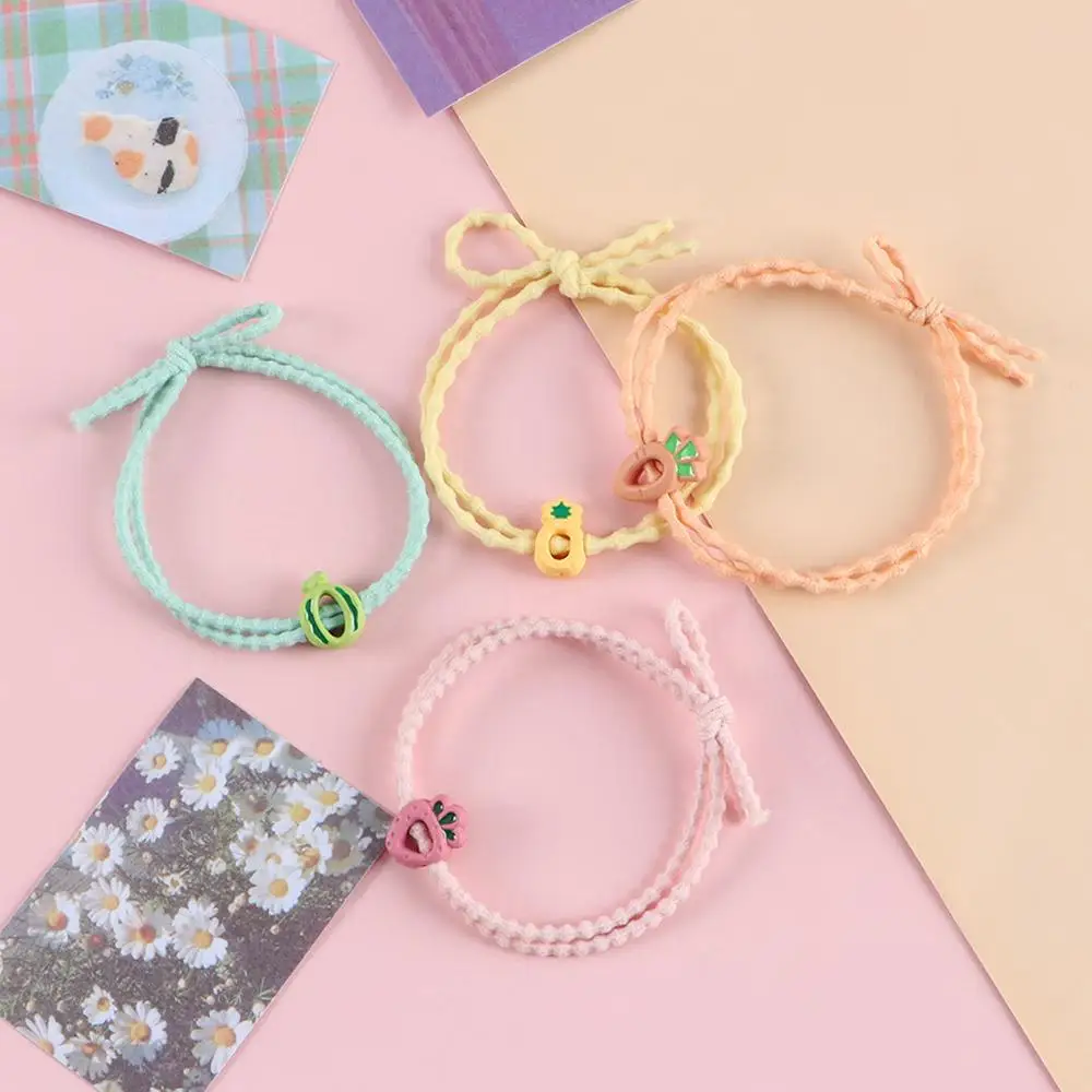 Ties For Girls Hair Accessories Gift Strawberry Korean Style Hair Rope Women Hair Ring Ponytail Holder Fruit Hair Scrunchies