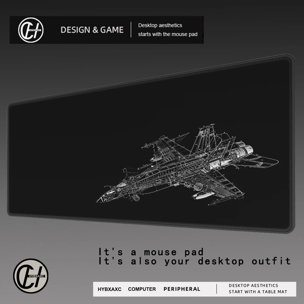 

Black And White Airplane Drawing Mouse Pad Gaming printon New HD Mousepad XXL Playmat Office Natural Rubber Soft Laptop Mice Pad