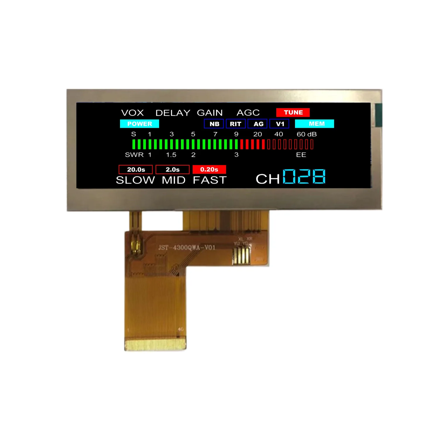 3.9 inch 480*128 ILI6480 RGB interface bar display TFT high brightness LCD Bar type stretched bar lcd panel screen No end of lif