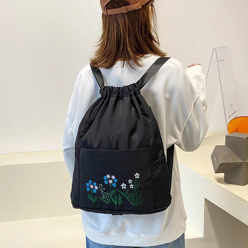 Bolsas de viaje multifuncionales para Fitness, mochila plegable portátil de gran capacidad con cordón, duradera, para mujer, Camping, correr, ir de compras