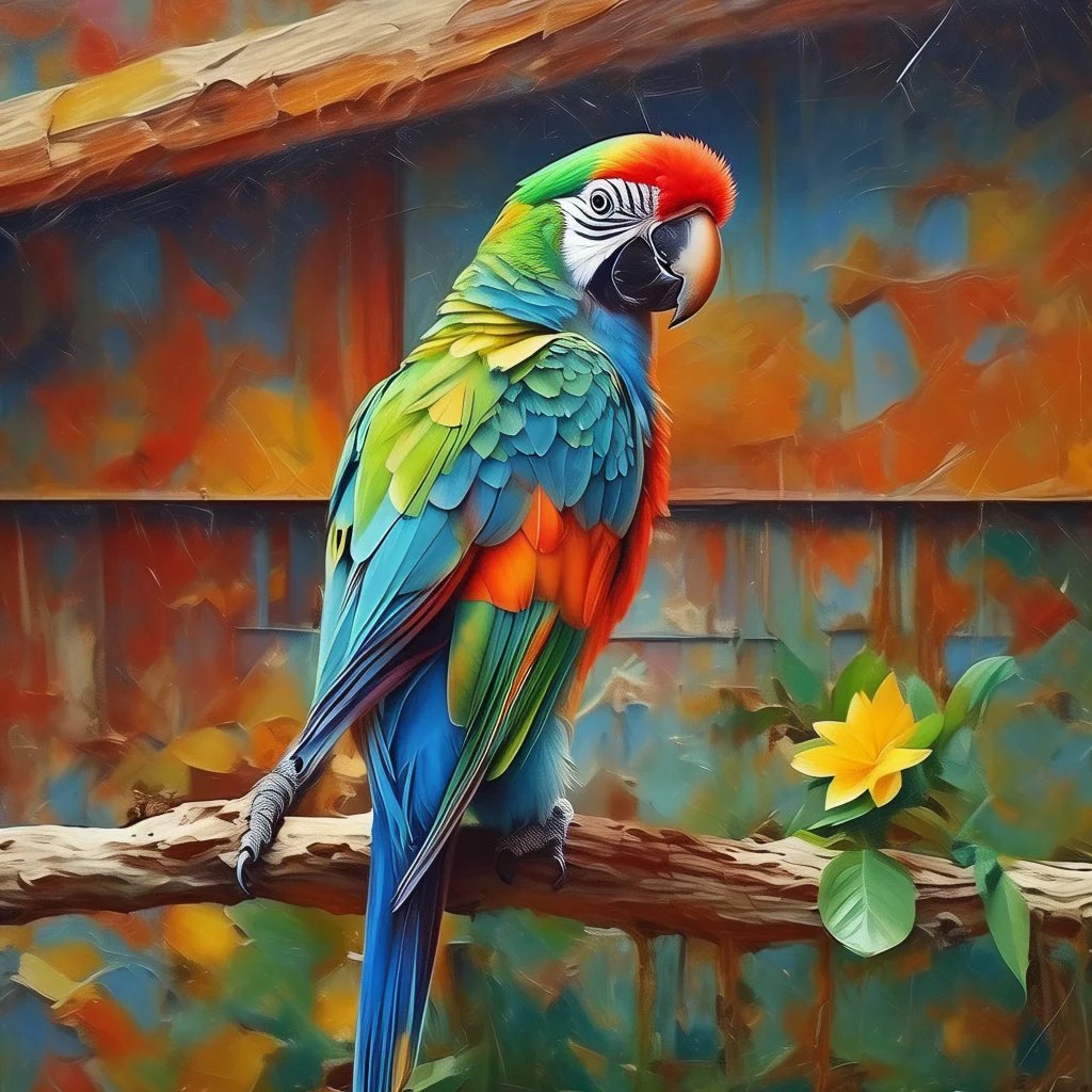 

865754 Parrot Animal Theme Oil Painting