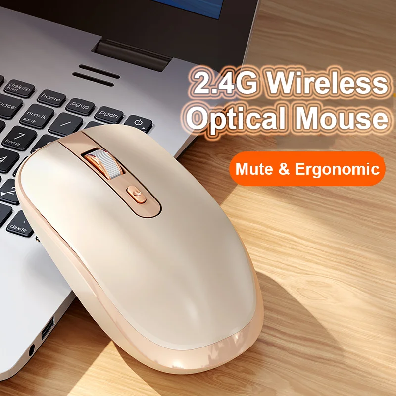 

Wireless 2.4G Computer Mouse Cute Pink Mute 2400DPI Office Optical Mause Ergonomic Wired Lightweight Gaming Mice For Laptop PC