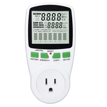 EU US Plug 220V AC LCD misuratore di potenza digitale wattmetro presa wattaggio Kwh misuratore di energia presa di misurazione analizzatore di potenza