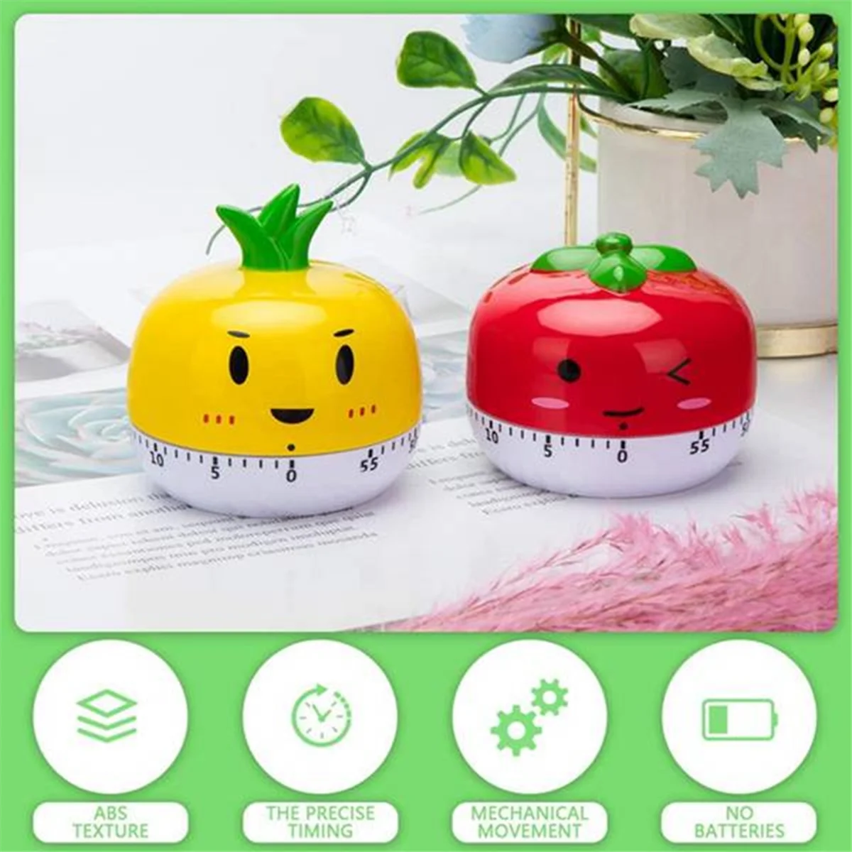 Rotary Tool Egg Cooker Timer Novelty Kitchen Timer Vegetable Animal Cooking Timer Digital Egg Timer Cupcake Timer Red