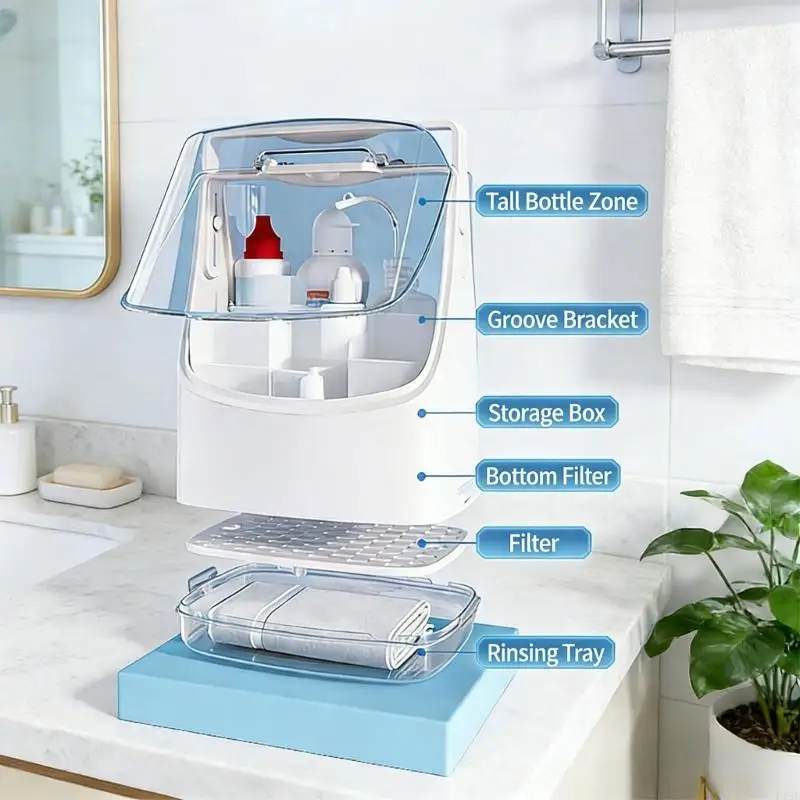 Large Capacity Plastic Organiser With Multiple Layers Multiple Layer Box for Home & Travel Storage F19E