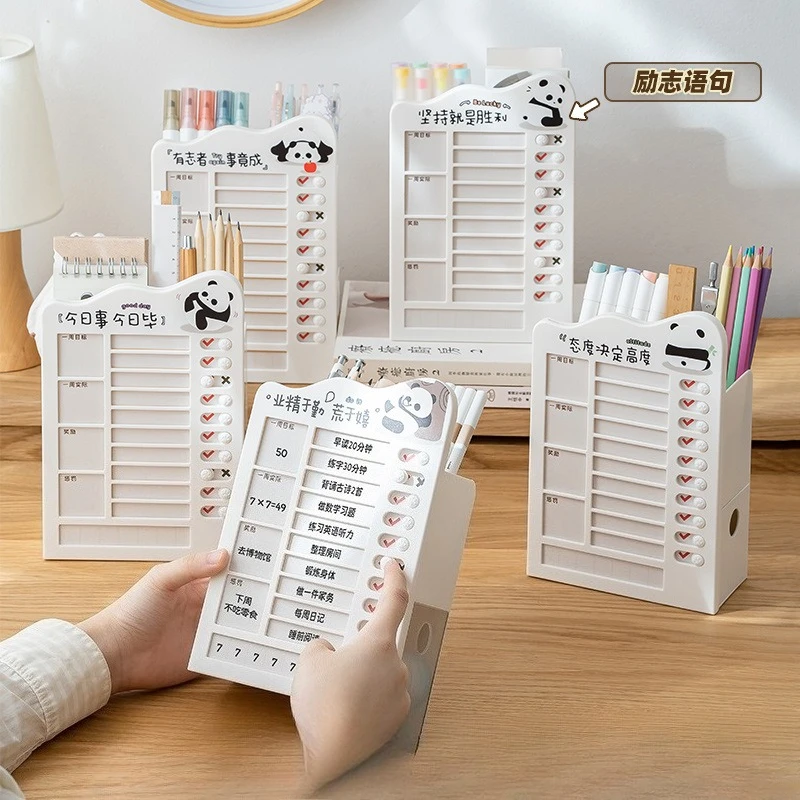 ساعة سطح المكتب الانضباط الذاتي في صندوق تخزين، تعلم الطلاب مع طاولة إدارة الوقت لحامل القلم