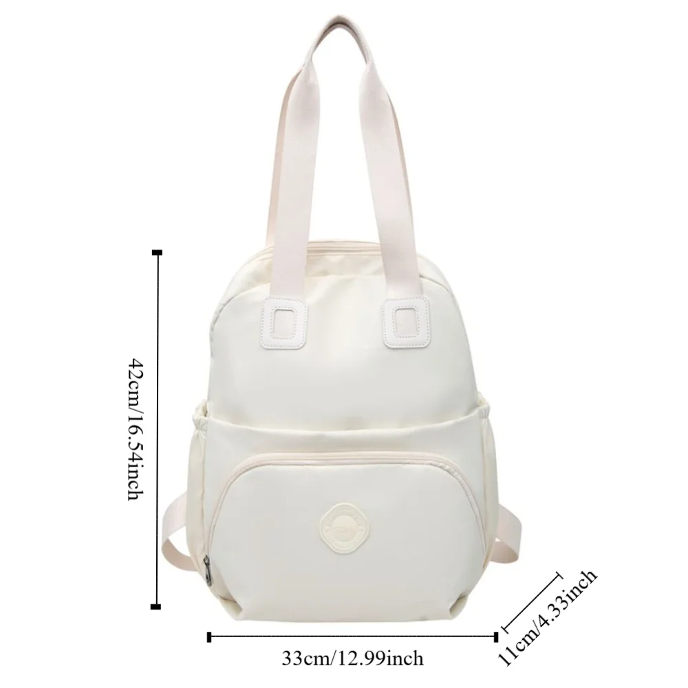 Casual Korean Style Sport Nylon Backpack Large Capacity Solid Color Travel Shoulder Bag Niche Design Nylon Fitness Bag Women