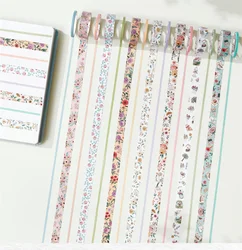 WT-Lot de rubans adhésifs Washi pour scrapbooking, autocollants de masquage floraux fins, japonais, décoration de base, original, journalisation