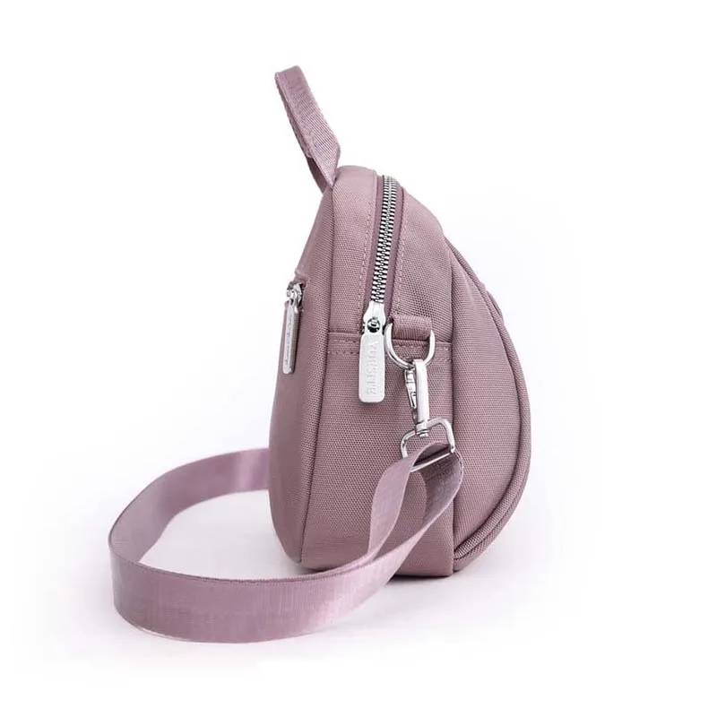 Women\'s Mini Shoulder Bag Fashion Handbag Messenger Vintage Lightweight Nylon Purse Solid Zipper Waterproof Flap Crossbody Bag