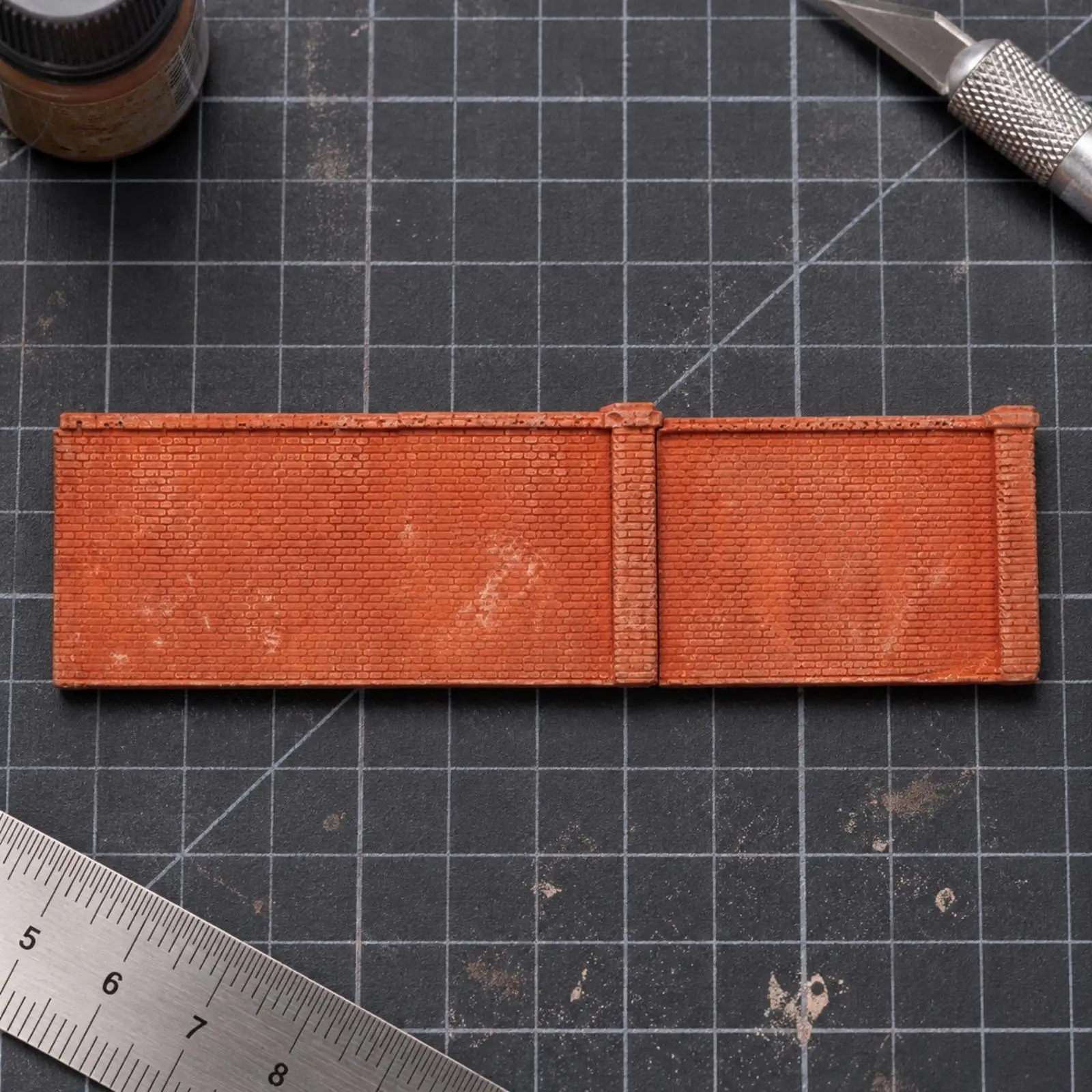 Miniature Wall Block Plaster Brick Texture N Scale Diorama Building Component for Model Railway Scenery