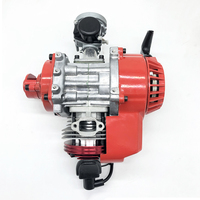 49cc Engine 2-Stroke Gas Petrol Motorized Bicycle Bike Pull Start Motor W/Transfer Box Red For Mini Quad Dirt Bike ATV