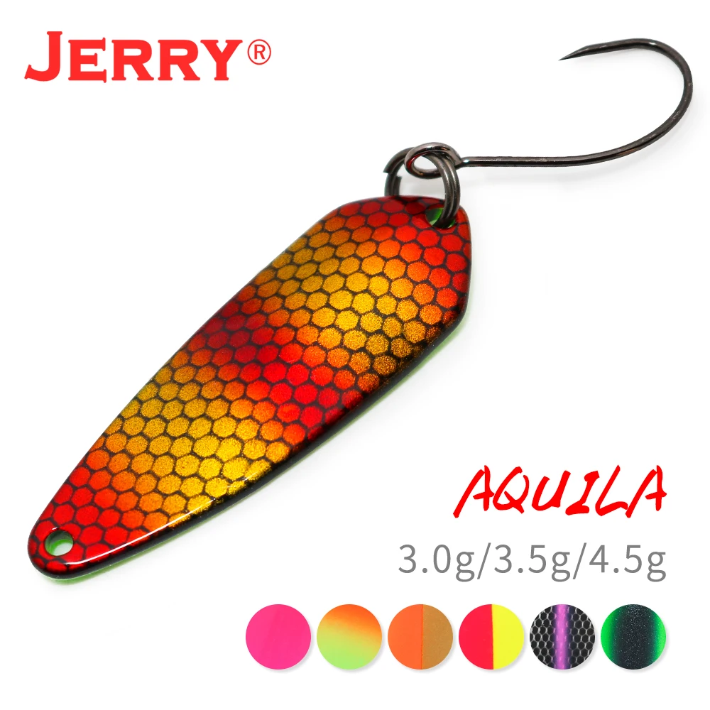 Jerry Aquila Micro Fishing Spoons Lake UV Color Area Trout Chub Perch Metal Lures Bait Spinner Glitter Pesca