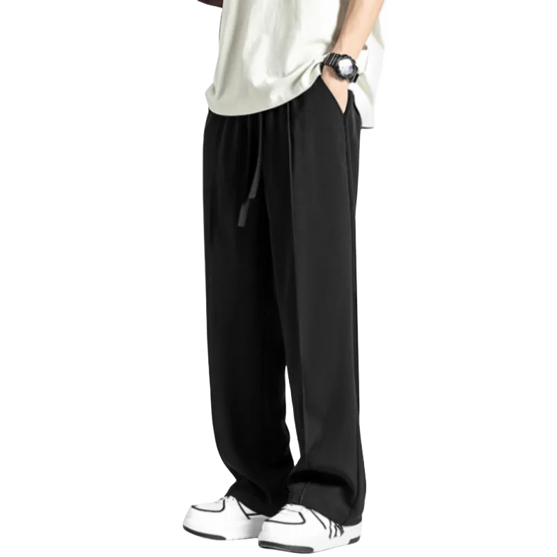 

Men's Straight Leg Casual Pants 2024 New Sle High Street Drapey Trendy Wide Leg Long Trousers Versatile Faionable Cargo