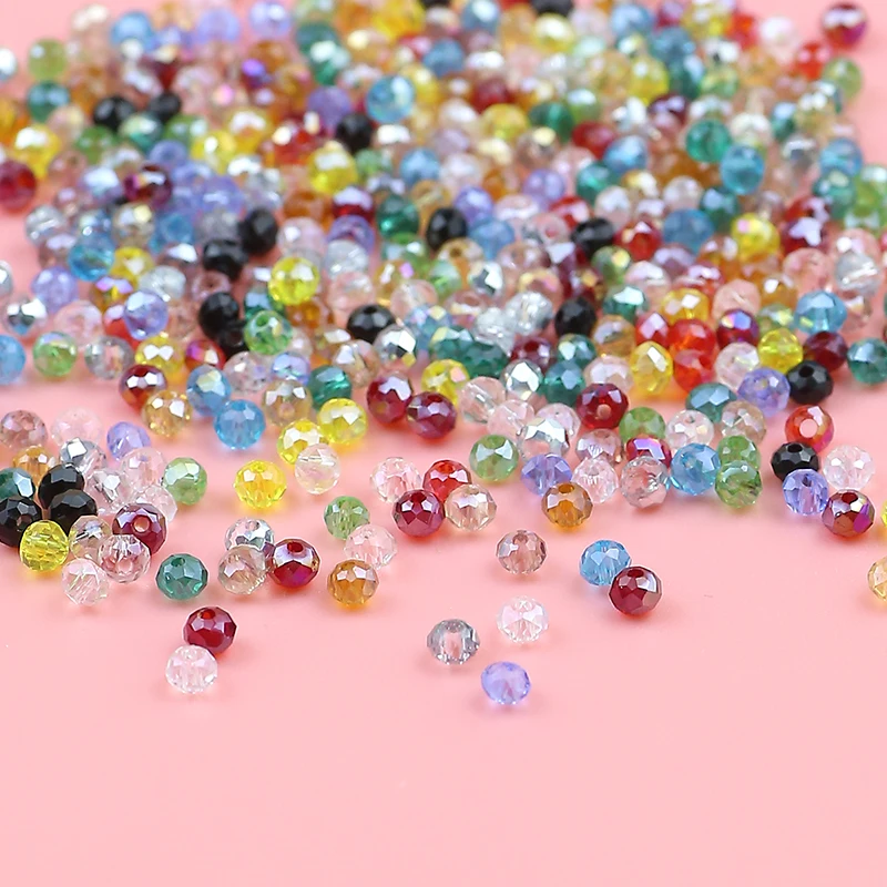 High-grade Austrian round crystal bead 2mm 200 pieces crystal glass ball bead jewelry DIY bracelet necklace accessories