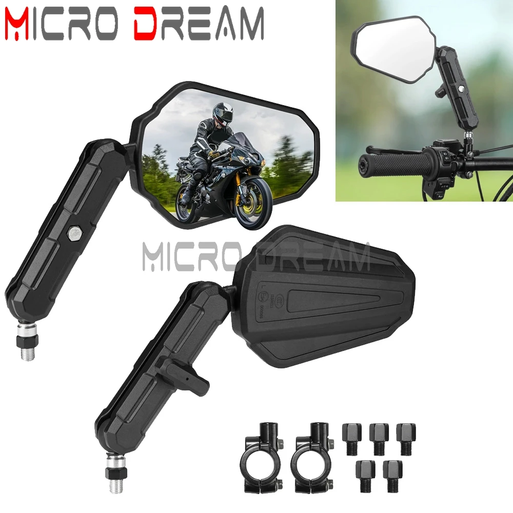 Motorcycle Rearview Mirror 8mm 10mm Threads 7/8'' 22mm Handlebar Side Mirror For Royal Enfield Himalayan Westwind Adventure ADV