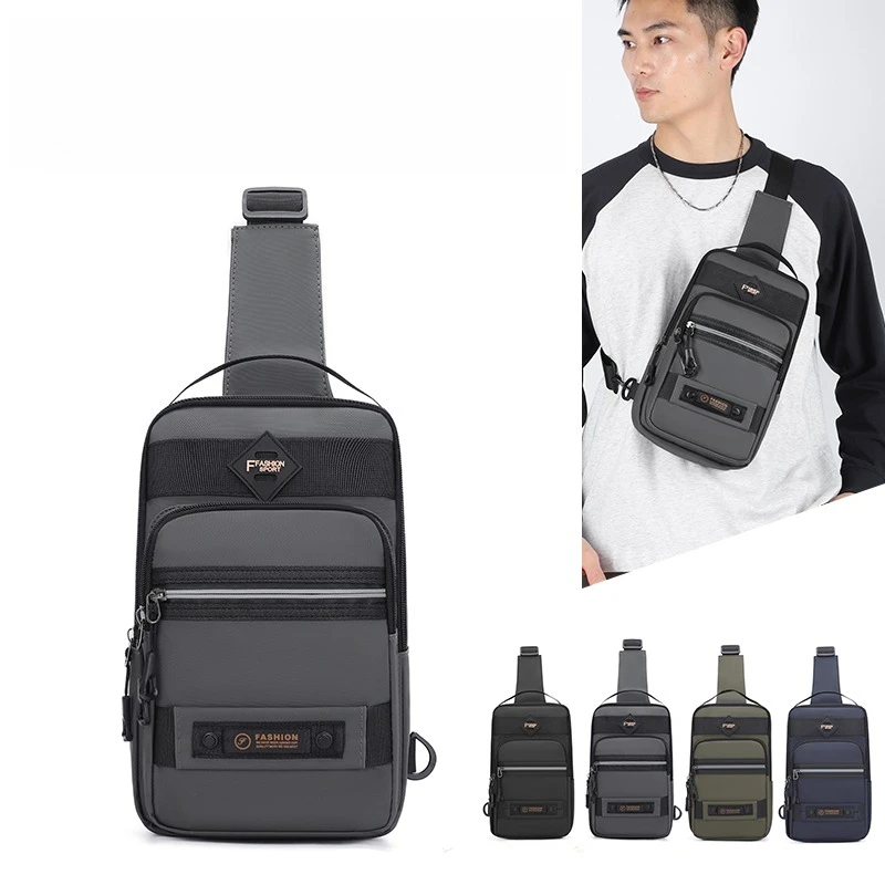 

Outdoor Men's Crossbody Chest Bag – Stylish Nylon Sling Pack with Multiple Pockets for Casual & Active Use