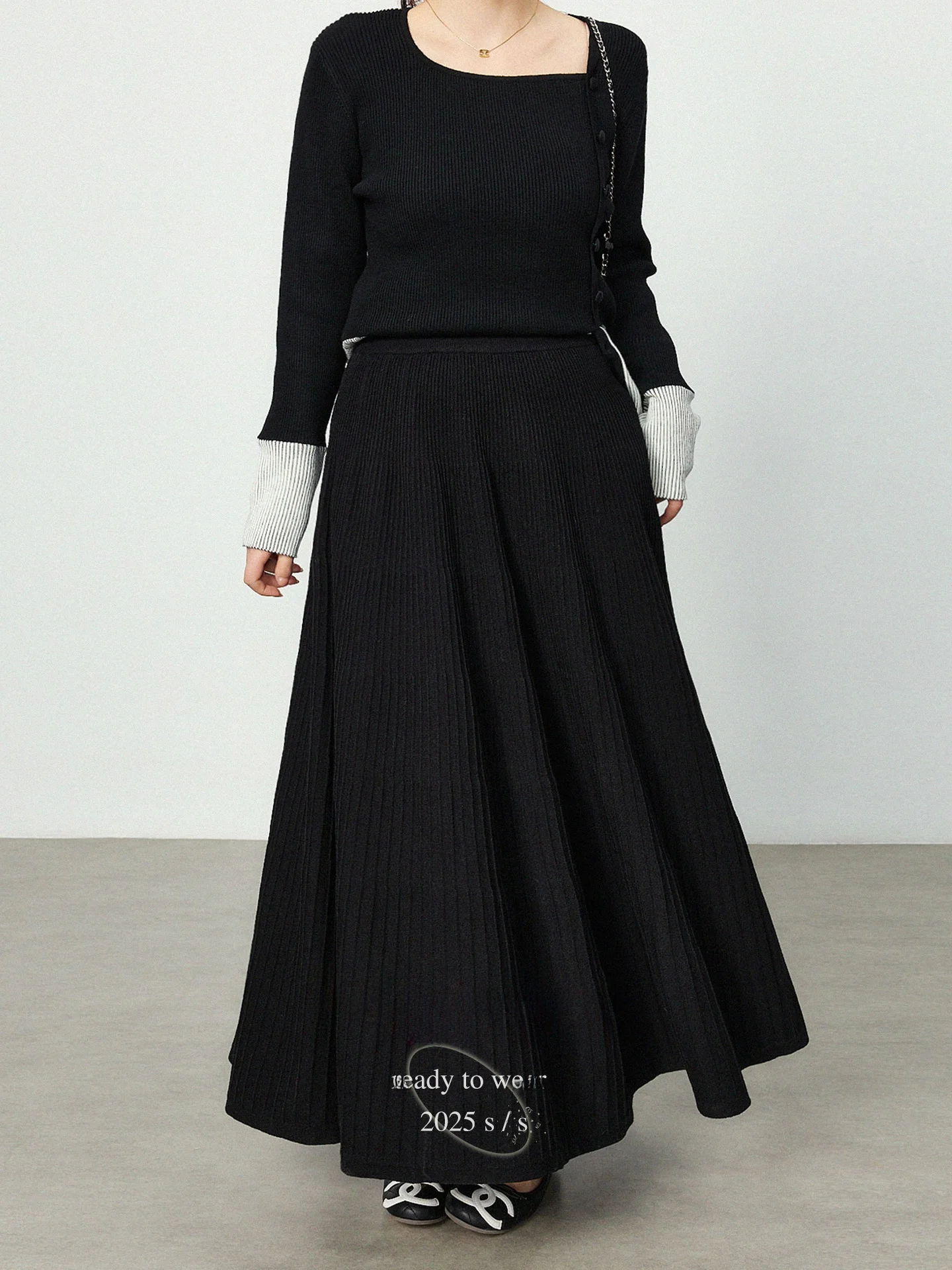 

Юбка А-силуэта больших размеров с высокой талией, вязаная, однотонная, для повседневной носки, женская модная одежда больших размеров, удлиненная, S...