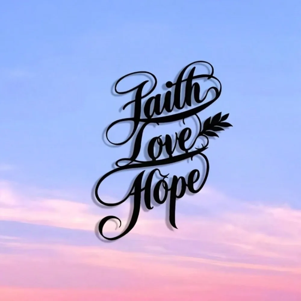 

Love And Hope Abstract Metal Wall Art Reusable Iron Art Home Office Cafe Indoor Decor Perfect Housewarming Gift