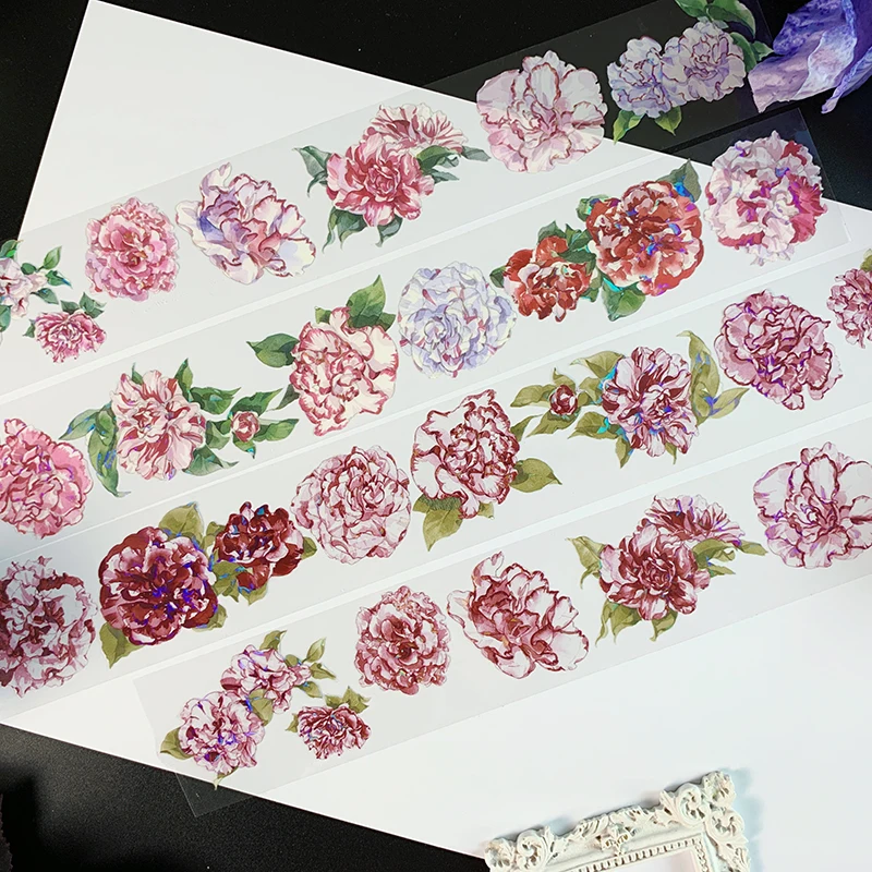 5meter Roll European Camellia Flower Shiny PET Tape