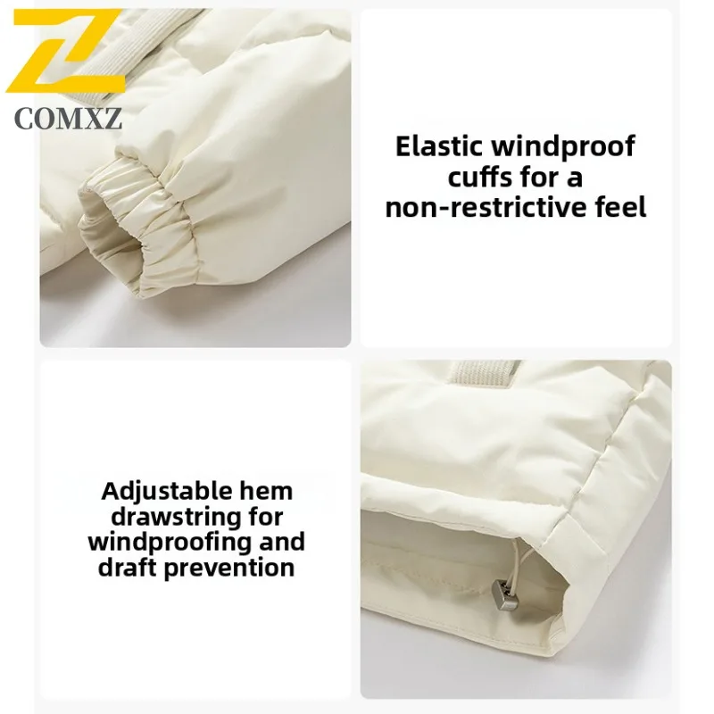 COMXZ Mens Down Jacket Hooded Outdoor Adventure Multi Functional Coat Solid Color Comfortable Lightweight Winter New Clothing