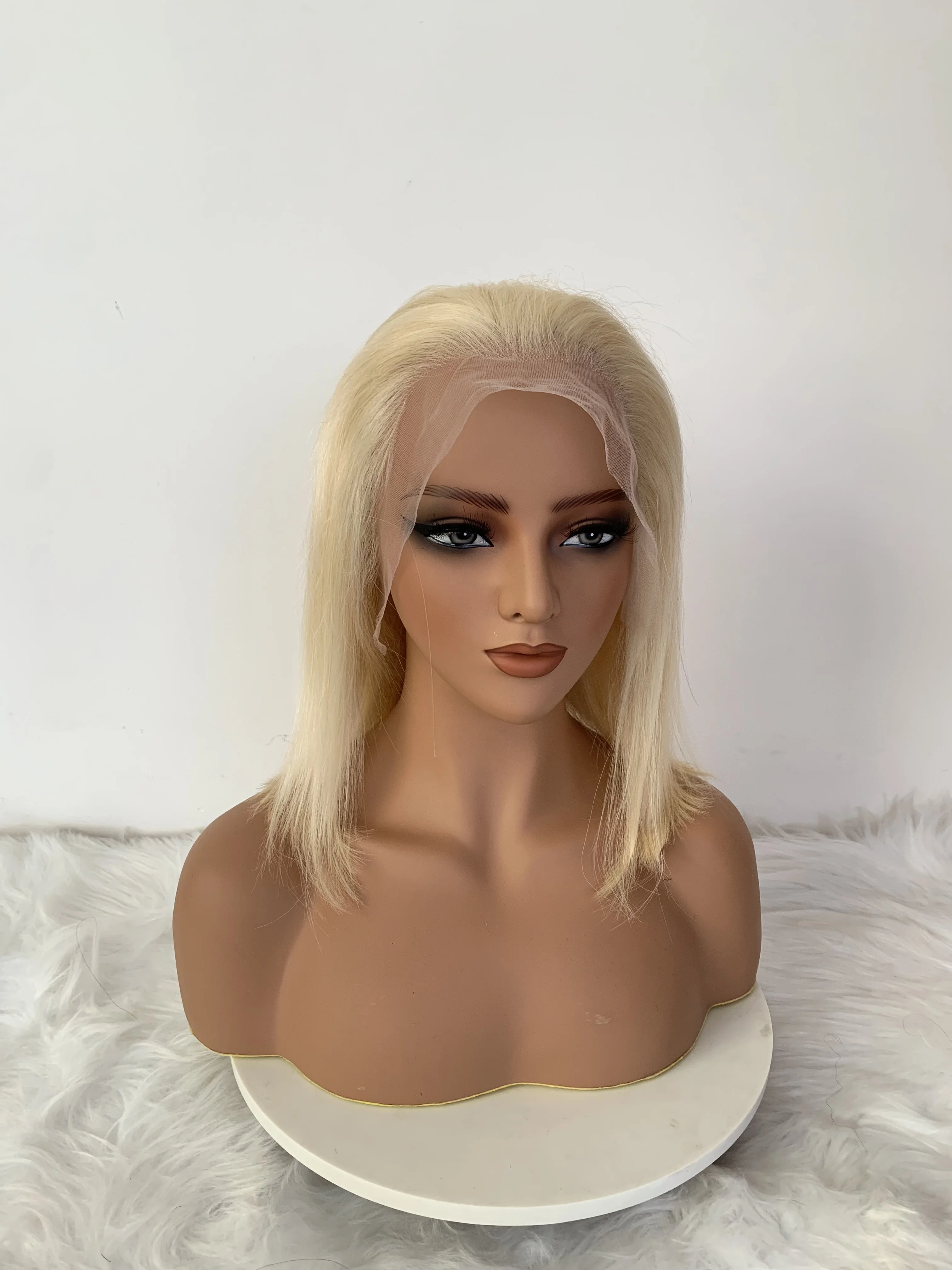 

250 Density Short Bob 100% Human Hair Straight 13x4 HD Transparent Lace Frontal 8-14 Inches Brazilian Hair Wig Pre Plucked