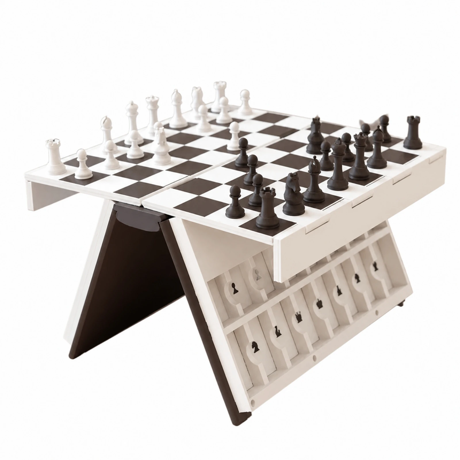 Chess Board Game Bookgame-Style Case with Chess Pieces Foldable for Travel