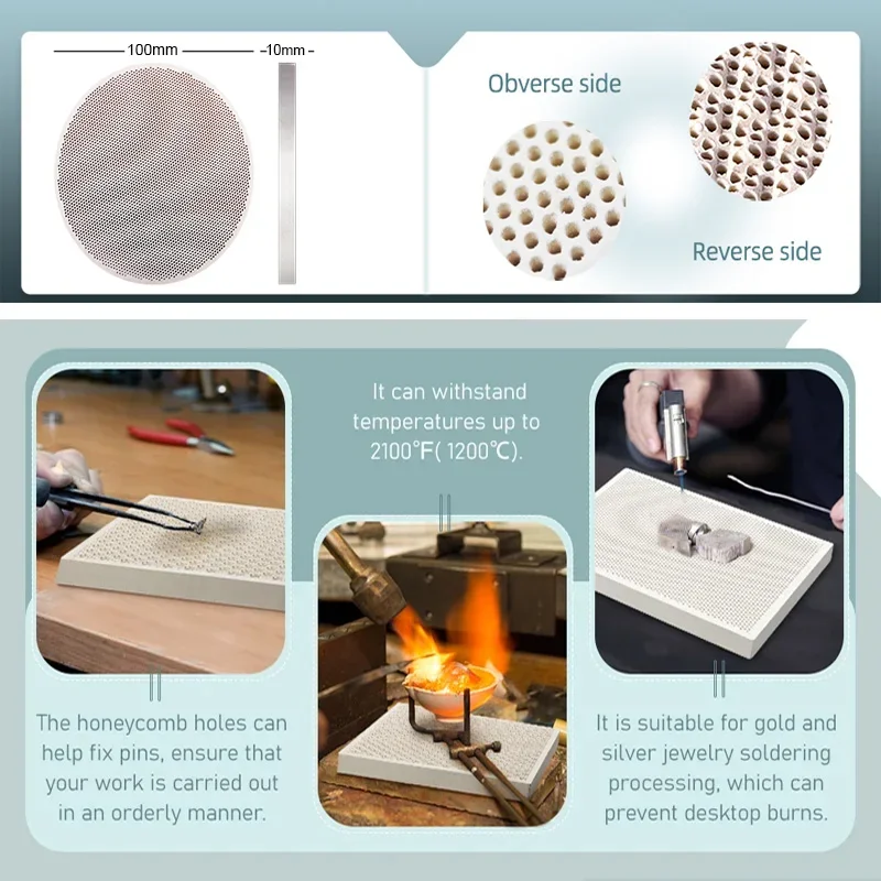 Square/Round Ceramic Honeycomb Soldering Board Jewelry Heating Paint Printing Drying Tool Plate Multi-size