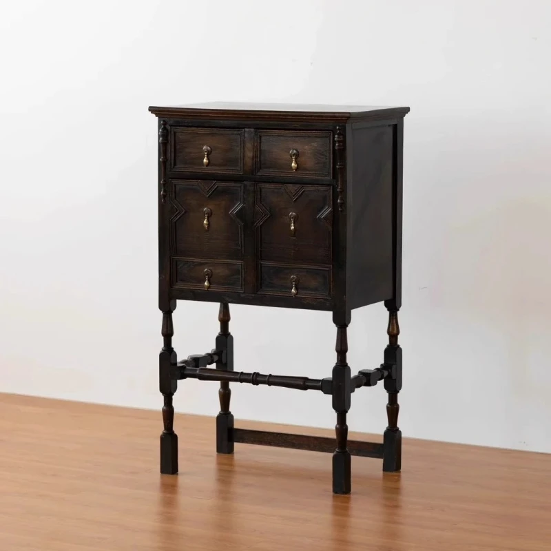 

Furniture medieval entrance cabinet, bedroom against the wall, solid wood storage, living room six buckets