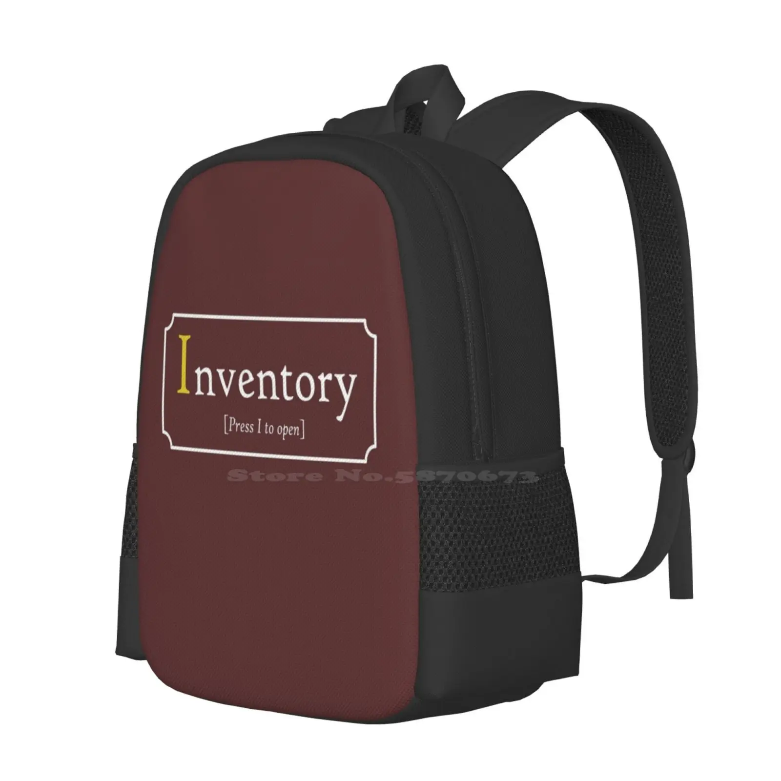 A True Inventory School Bag Big Capacity Backpack Laptop Inventory Rpg Indie Games Oldschool Funny Backpack Loot Nerd Geek D D