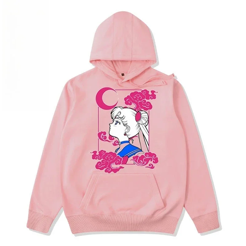 Sweater Hoodie Sailor Moon Trend Explosion Peripheral Joint untuk Pria dan Wanita, Musim Gugur dan Musim Dingin, Beludru, Serbaguna, Kasual, Trendi
