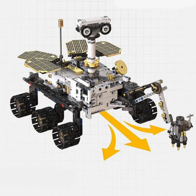Klemmbausteine Weltraum Erklärung Auto Technik Bausteine Set, RC Fernbedienung Auto Modell Kit, MOC T1009 Geschenk für Kinder 1007PCS